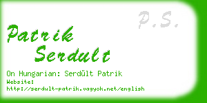 patrik serdult business card